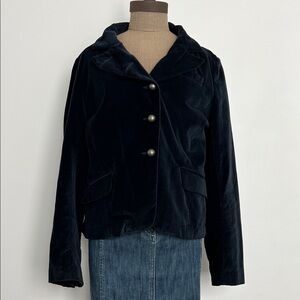 Velvet Jacket - L - Navy Blue